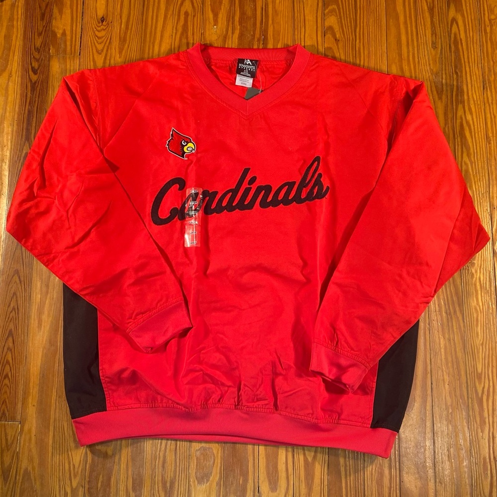 Knights Apparel Cardinals Long Sleeve Pull-Over Windbreaker L Red/Black